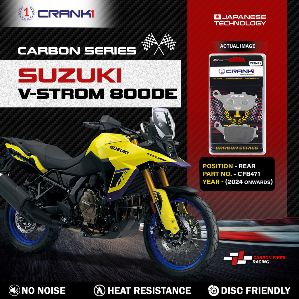 Carbon Brake Pads For Suzuki V-Strom 8000DE (2024 onwards) - Rear - CFB471 - 1 Set - CRANK1
