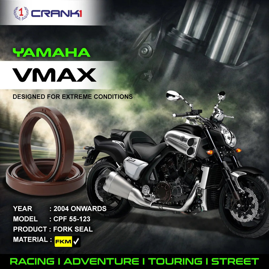 Fork Oil Seals Pair For Yamaha VMAX (2004 Onwards) - CPF55-123 - CRANK1