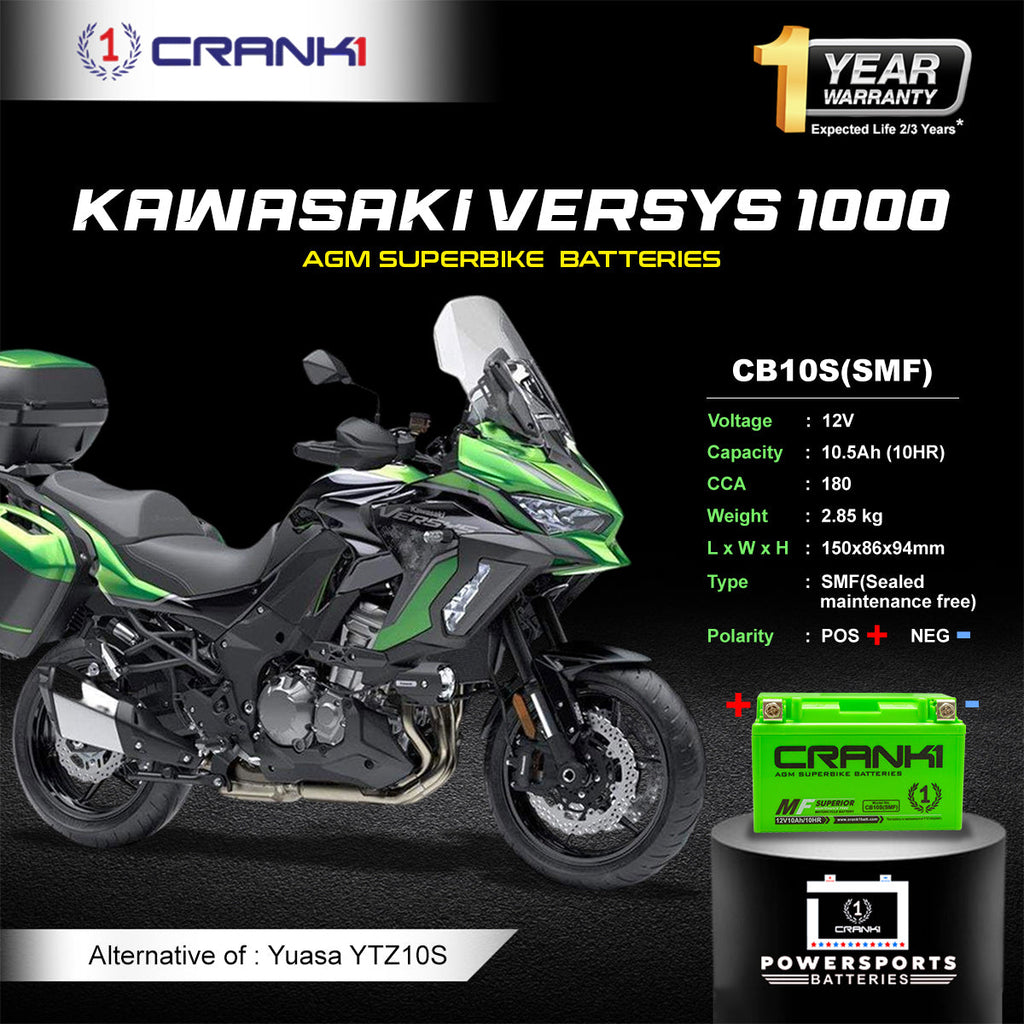Battery For Kawasaki Versys 1000 - CB10S - Factory Activated - CRANK1