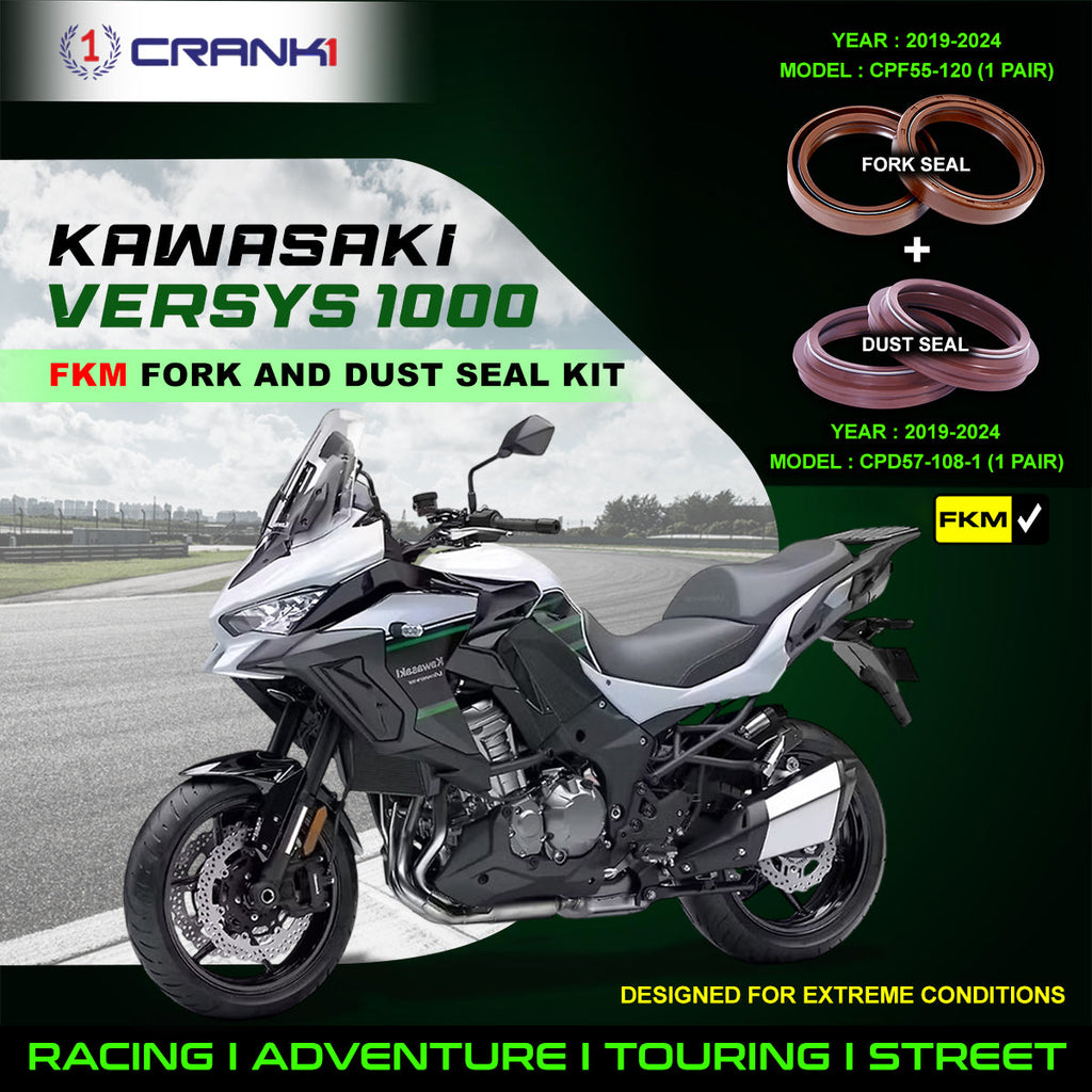 Fork And Dust Seals Kit For Kawasaki Versys 1000 (2019-2024) - CRANK1