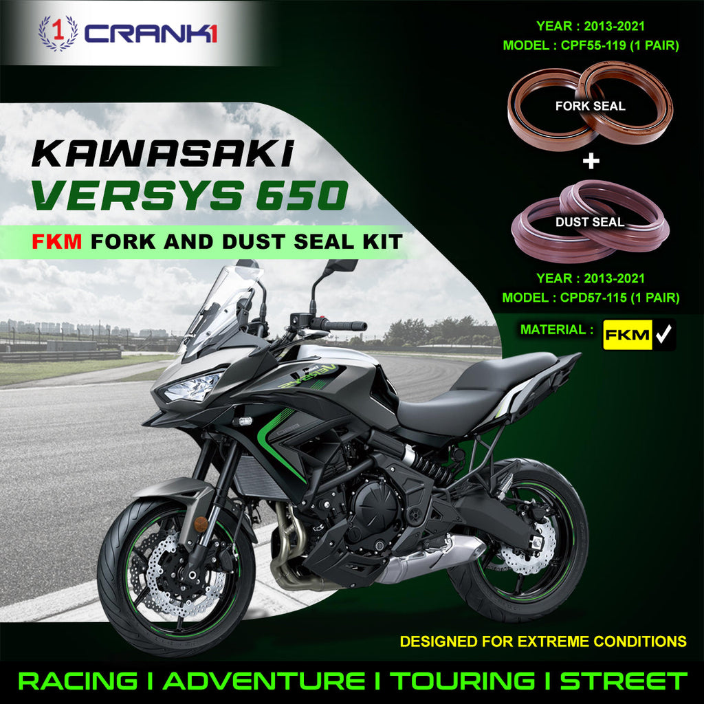 Fork And Dust Seals Kit For Kawasaki Versys 650 (2013-2021) - CRANK1
