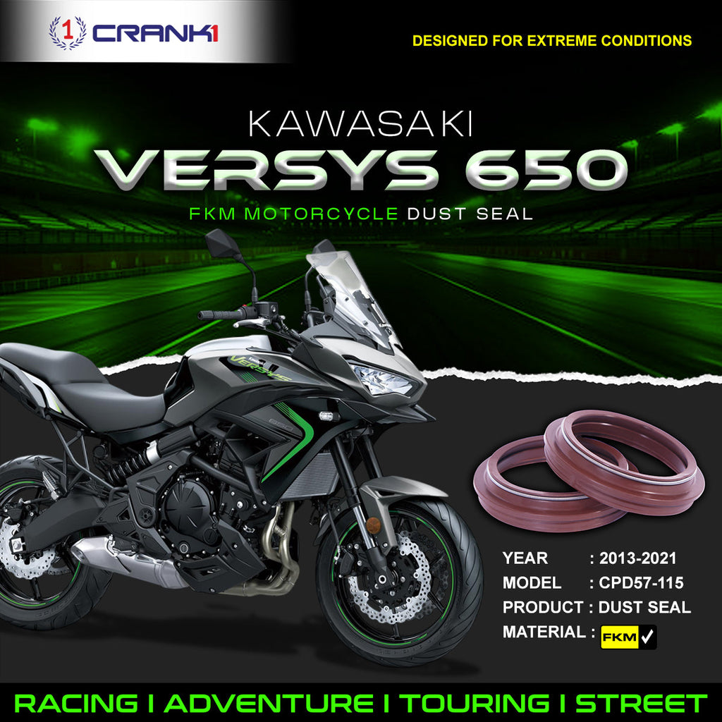 Fork Dust Seals Pair For Kawasaki Versys 650 (2013-2021) - CPD57-115 - CRANK1