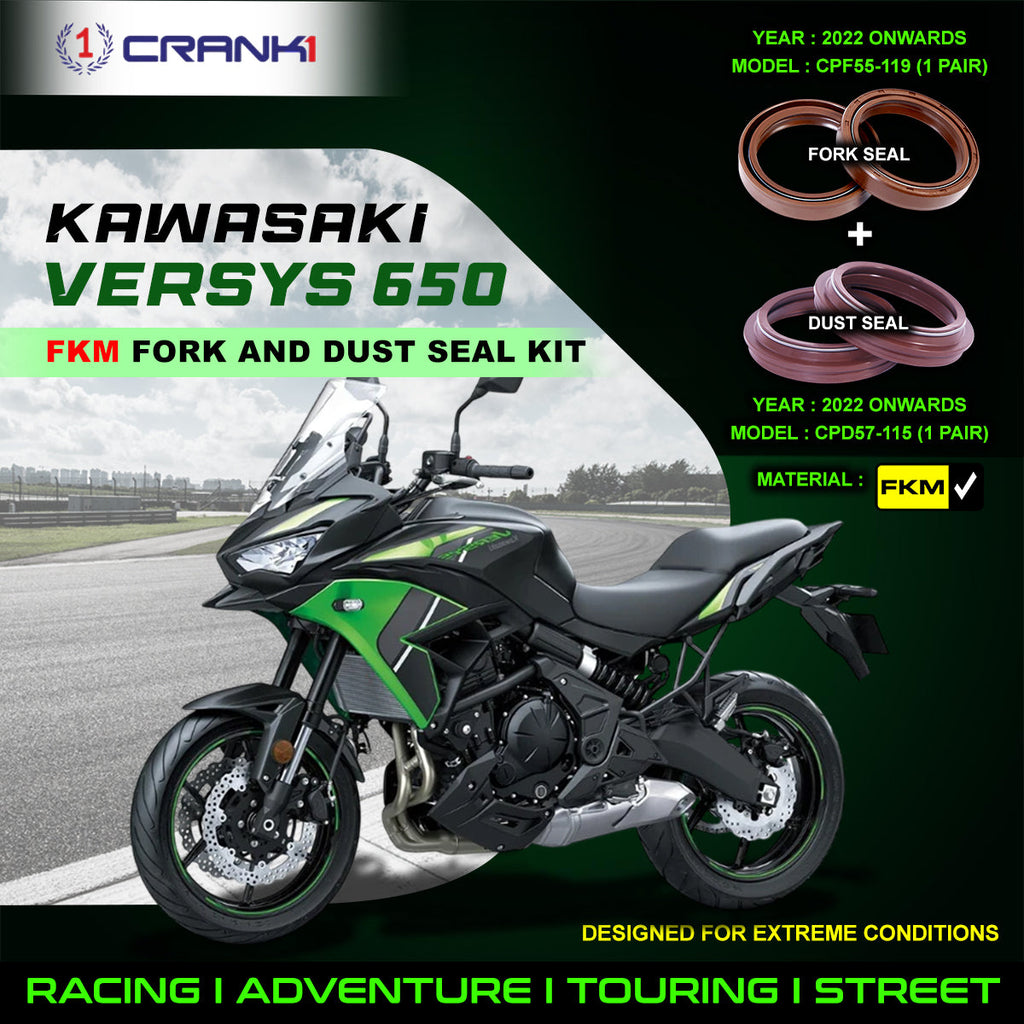Fork And Dust Seals Kit For Kawasaki Versys 650 (2022 Onwards) - CRANK1