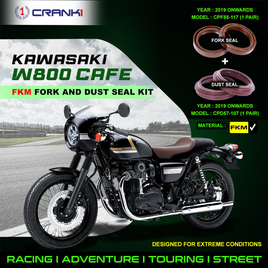 Fork And Dust Seals Kit For Kawasaki W800 Cafe (2019 Onwards) - CRANK1
