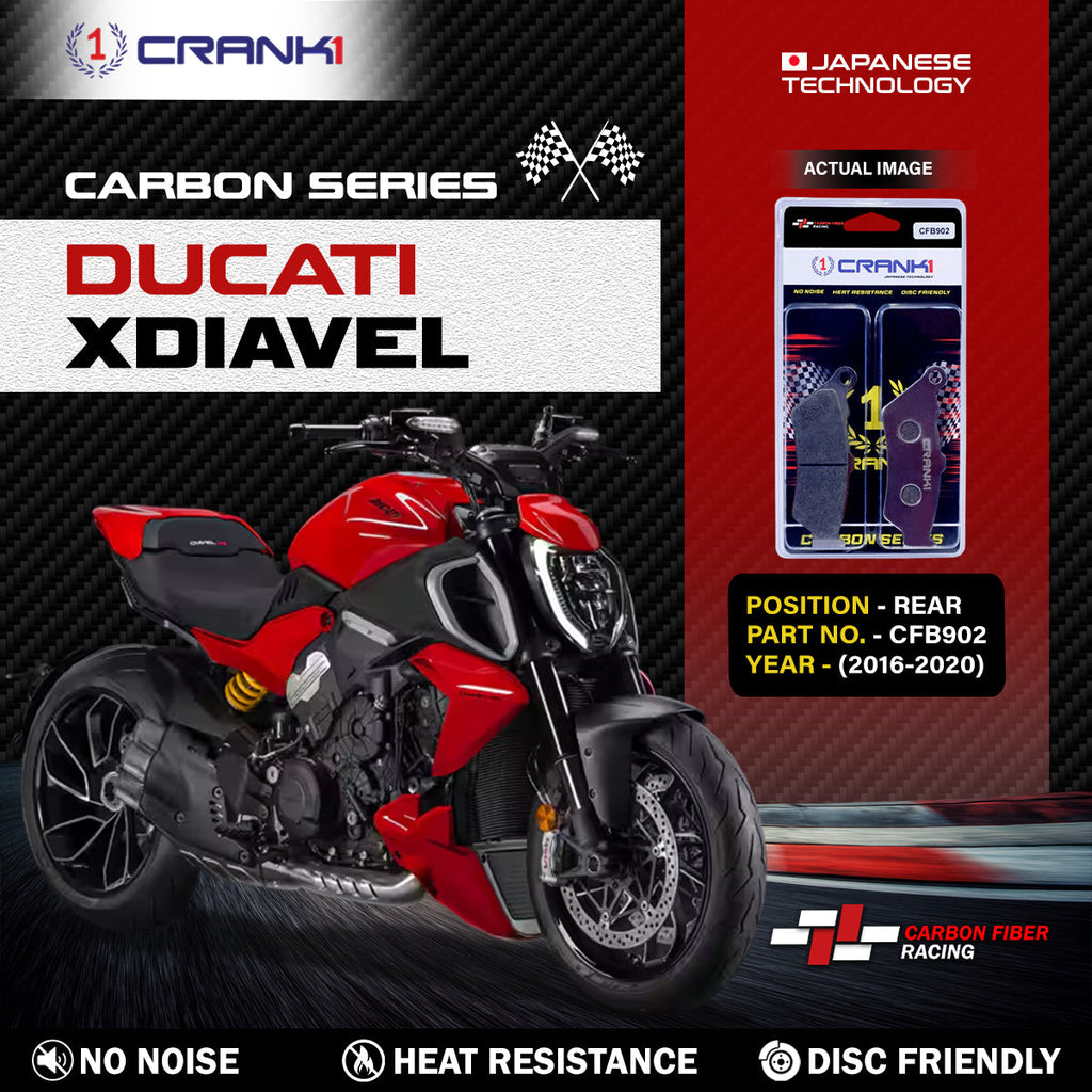 Carbon Brake Pads For Ducati XDiavel (2016-2020) - Rear - CFB902 - 1 Set - CRANK1