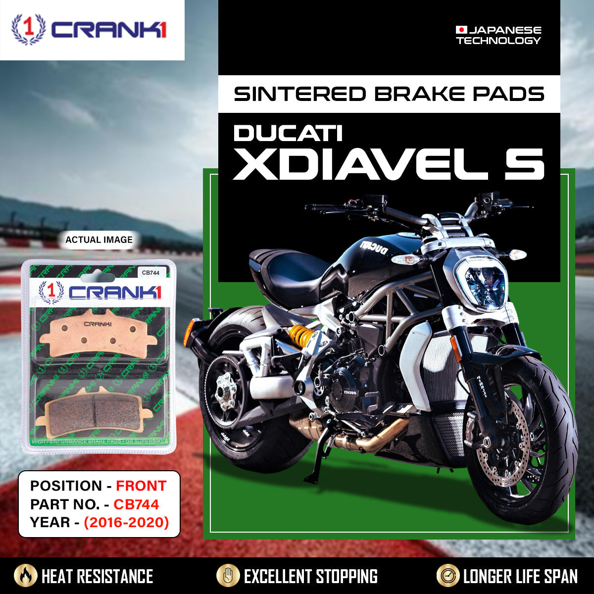 Sintered Brake Pads For Ducati XDiavel S (2016-2020) - Front - CB744 - 2 Sets - CRANK1