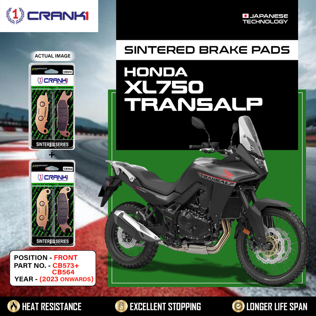 Sintered Brake Pads For Honda XL750 Transalp (2023 Onwards) - Front - CB573 + CB564 - 2 Sets - CRANK1