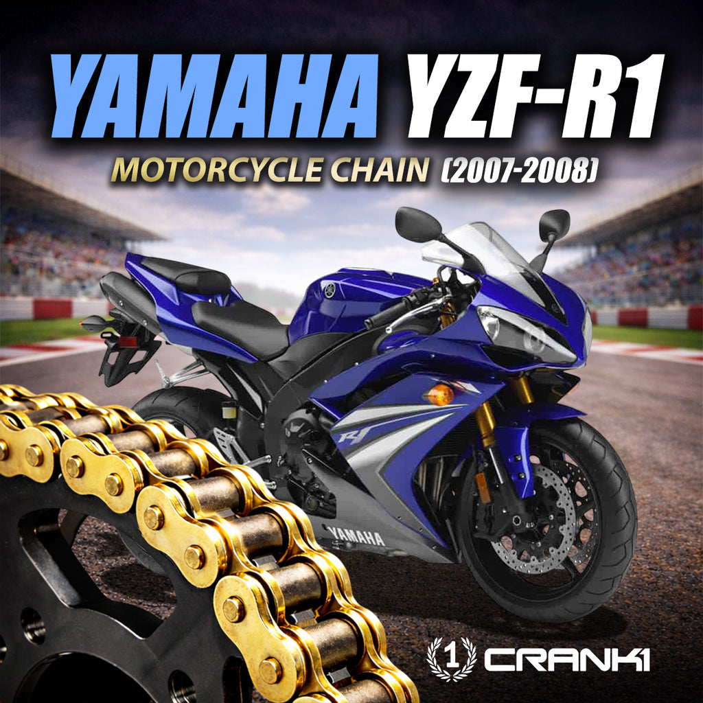 Chain For Yamaha YZF-R1 (2007-2008) - 530 Pitch x 118 Links Gold (ZVMX) - CRANK1