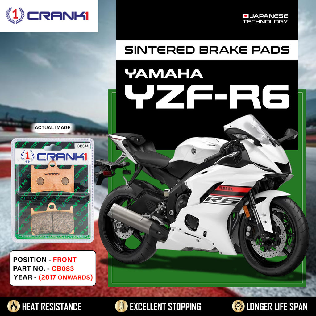 Sintered  Brake Pads For Yamaha YZF-R6 (2017 Onwards) - Front - CB083 - 2 Sets - CRANK1