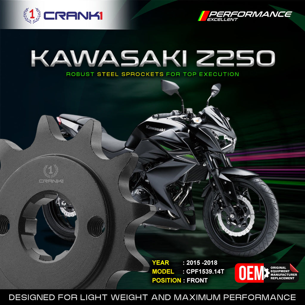 Sprocket For Kawasaki Z250 (2015-2018) - Front - CPF1539.14T - CRANK1