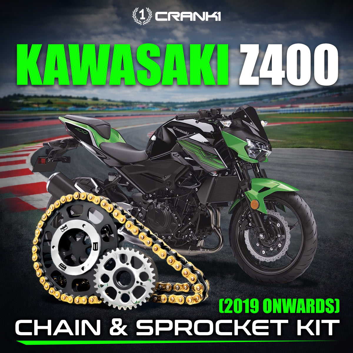 Chain And Sprocket Kit For Kawasaki Z400 (2019 Onwards) - CRANK1