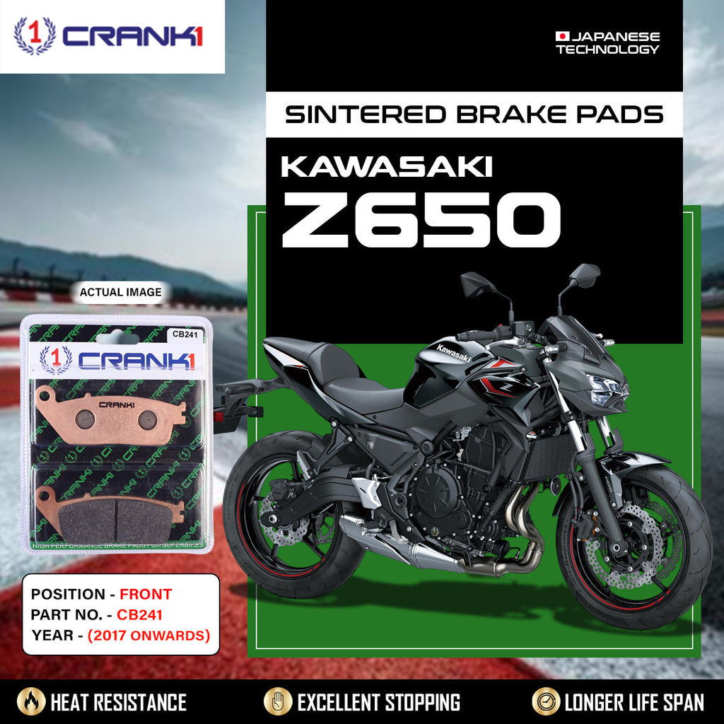 Sintered Brake Pads For Kawasaki Z650 (2017 Onwards) - Front - CB241 - 2 Sets Required - CRANK1