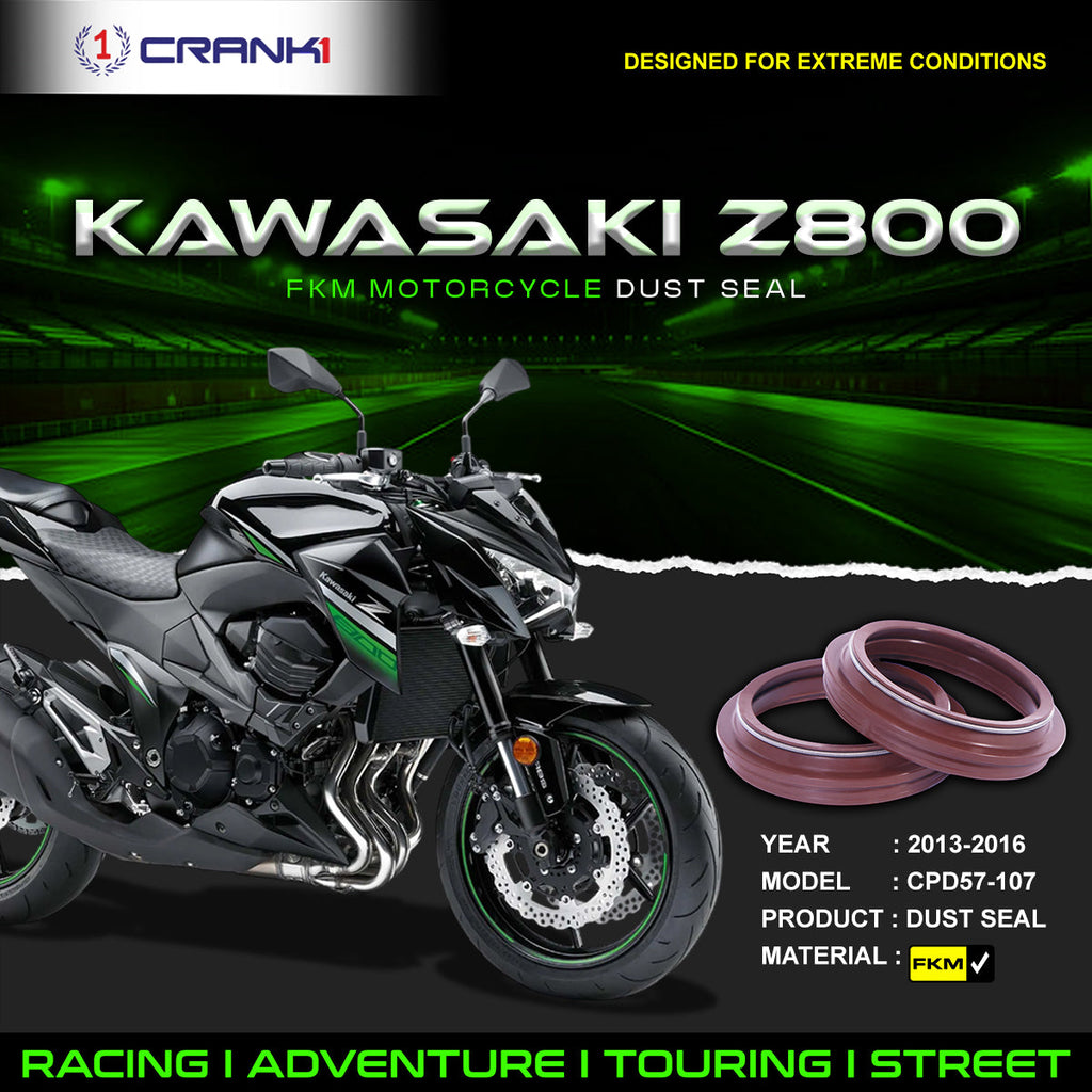 Fork Dust Seals Pair For Kawasaki Z800 (2013-2016) - CPD57-107 - CRANK1