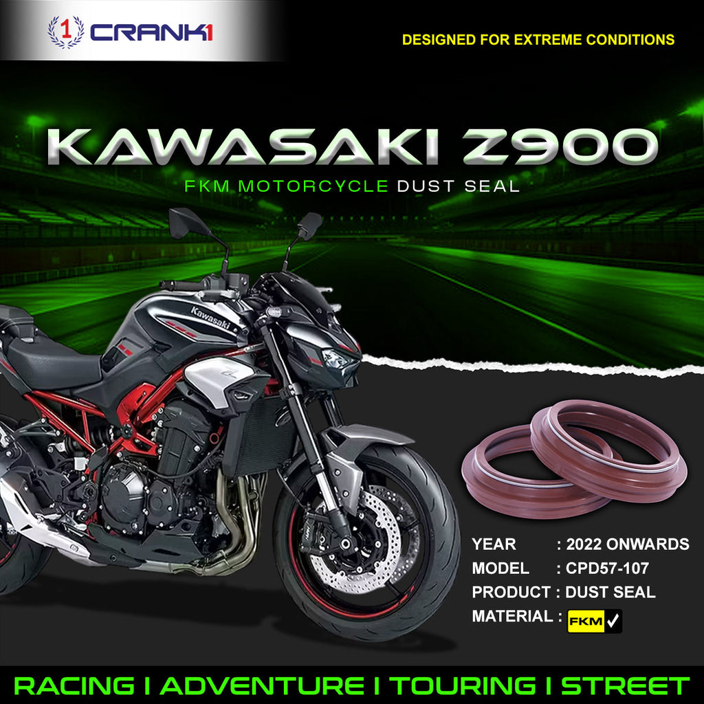 Fork Dust Seals Pair For Kawasaki Z900 (2022 Onwards) - CPD57-107 - CRANK1